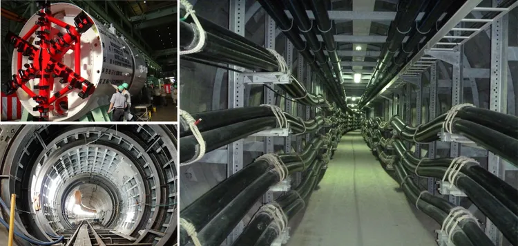 輸電線路採地下潛盾洞道規劃示意圖。台電提供