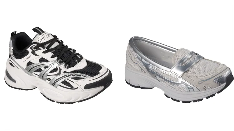 SKECHERS UNO RYZE跑鞋（左）、VAR-CITY Y3K樂福鞋（右）也是舒華推薦款。品牌提供