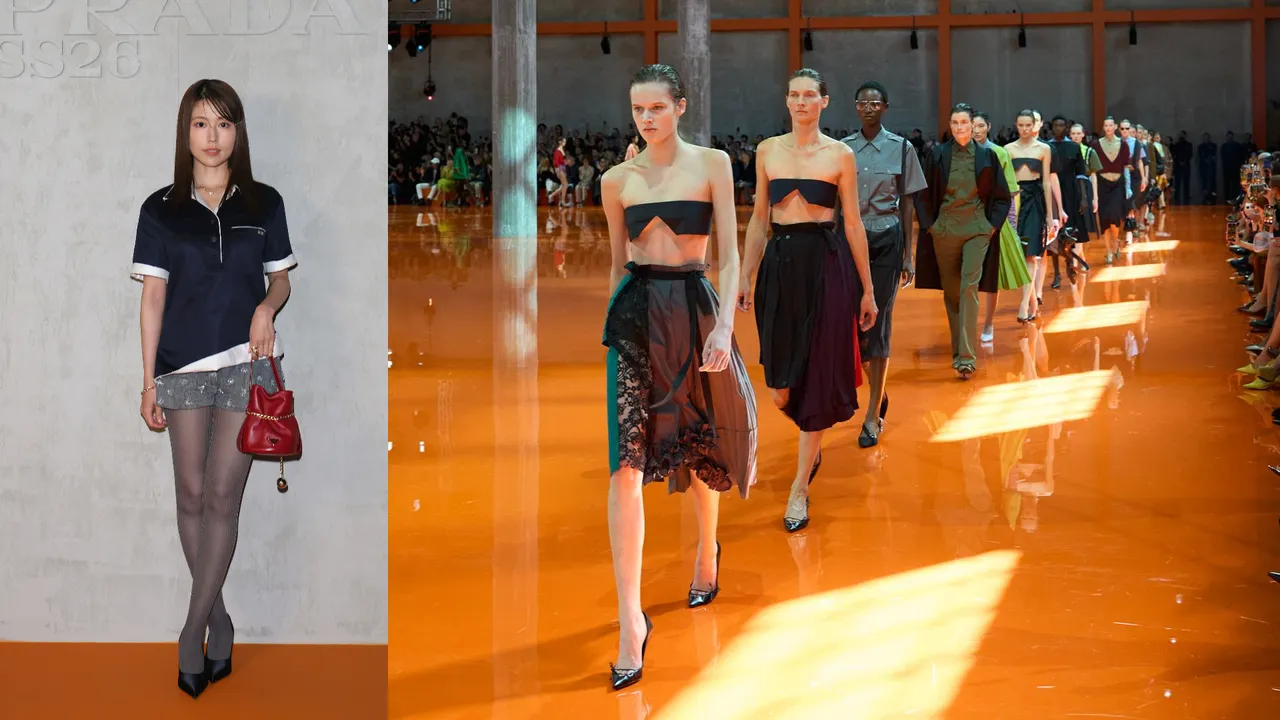 日本明星有村架純(左圖)現身PRADA 2026春夏秀場。品牌提供
