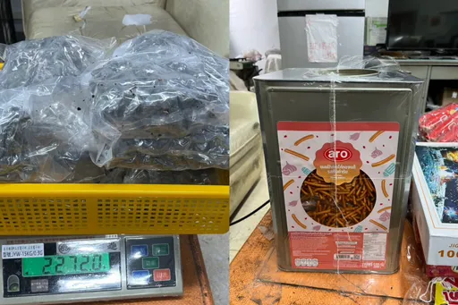 好貴的零食!泰國空運餅乾鐵盒暗藏300萬大麻花 3條通失聯移工收貨栽了