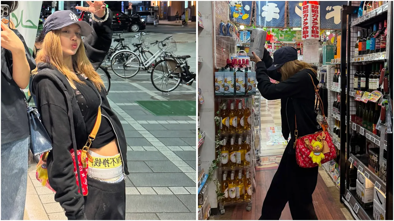 Lisa名牌包上的Labubu换成日本的黄色娃娃「梦奇奇」。翻摄《lalalalisa_m》的IG