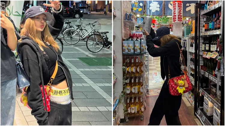 Lisa名牌包上的Labubu換成日本的黃色娃娃「夢奇奇」。翻攝《lalalalisa_m》的IG