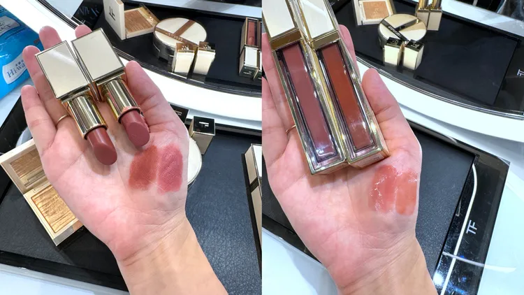 TOM FORD縱情香草限量系列微霧唇膏（左圖）各2200元、奢華水唇萃（右圖）各2200元。張家玲攝