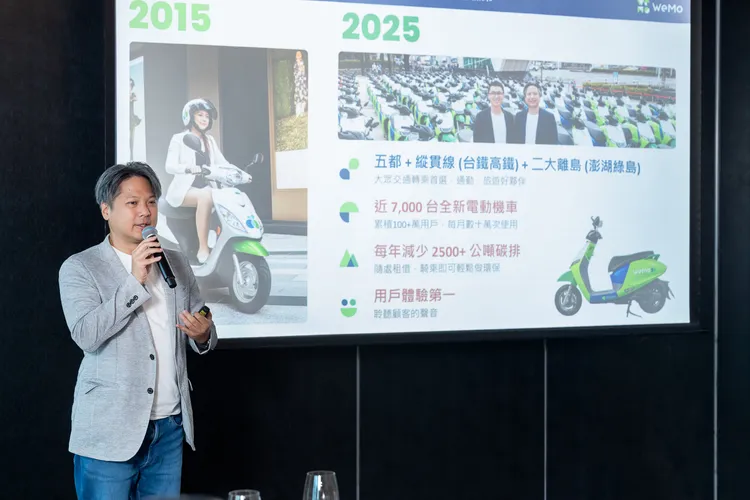 WeMo攜手合作夥伴開啟跨運具、跨平台智慧移動新世代。圖為WeMo創辦人暨副董事長吳昕霈。台灣大提供