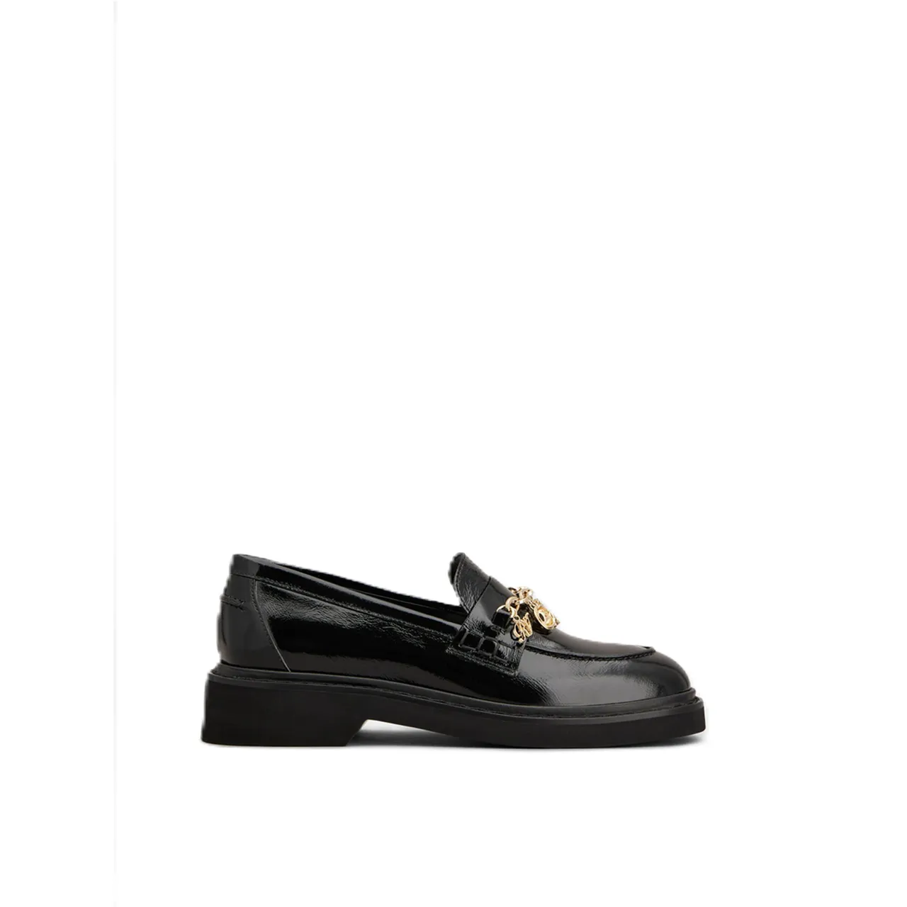ROGER VIVIER Viv' Rangers黑色漆皮金色经典吊饰乐福鞋,5万7200元。品牌提供