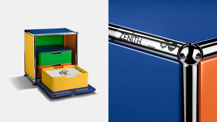 ZENITH DEFY計時腕錶USM限量款之USM Haller訂製錶盒。品牌提供
