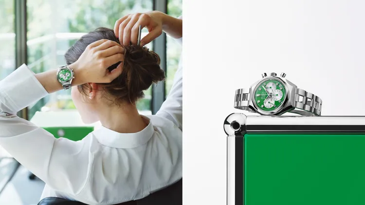 ZENITH DEFY 計時腕錶USM限量款（綠色），37mm，精鋼錶殼，精鋼錶帶，El Primero 400自動上鍊機芯，動力儲存55小時，防水深度100米，每款限量60只，各39萬6700元。品牌提供