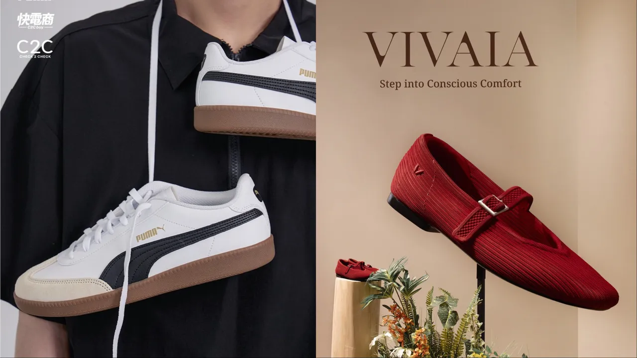 快電商與PUMA推出獨家新色(左)、VIVAIA則在信義A11開設限時快閃店(右)。品牌提供