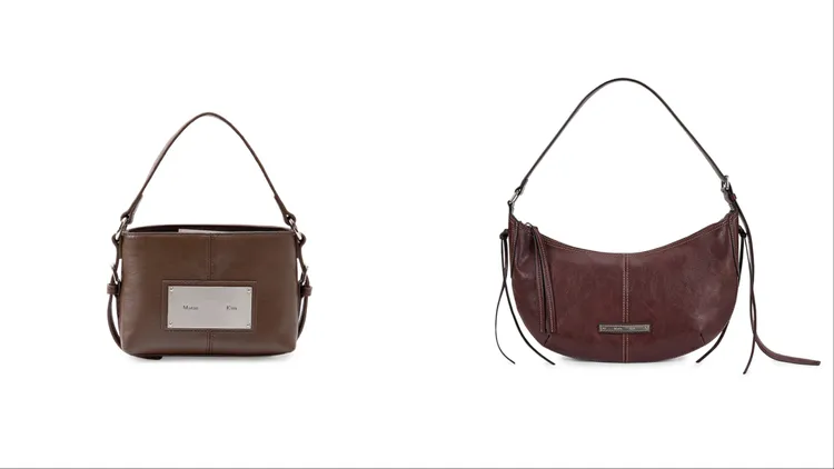 Matin Kim經典鐵牌迷你手提肩背包（左）3690元、月弧造型流浪包（右）3890元。品牌提供