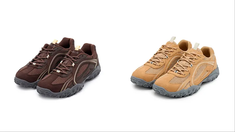 FILA ECHAPPE CHOCO麂皮復古運動鞋（左）3680元、MACCHIATO麂皮復古運動鞋（右）3980元。品牌提供