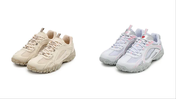 FILA ECHAPPE VANILLA CREAM運動鞋（左）、HONEY運動鞋（右），各3980元。品牌提供
