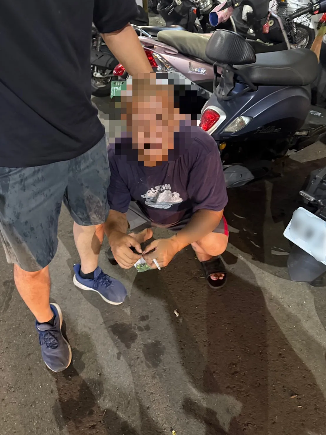 南投警分局案发3小时后在台中市逮捕故意撞死女友的王男。民众提供