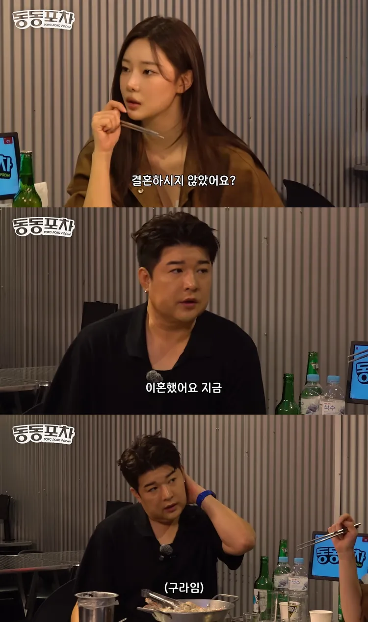 來賓李時安（上圖）好奇詢問神童是否已婚，神童竟回「現在離婚了」，字幕補上「假的啦」3個字，證明只是「笑」果。翻攝YouTube