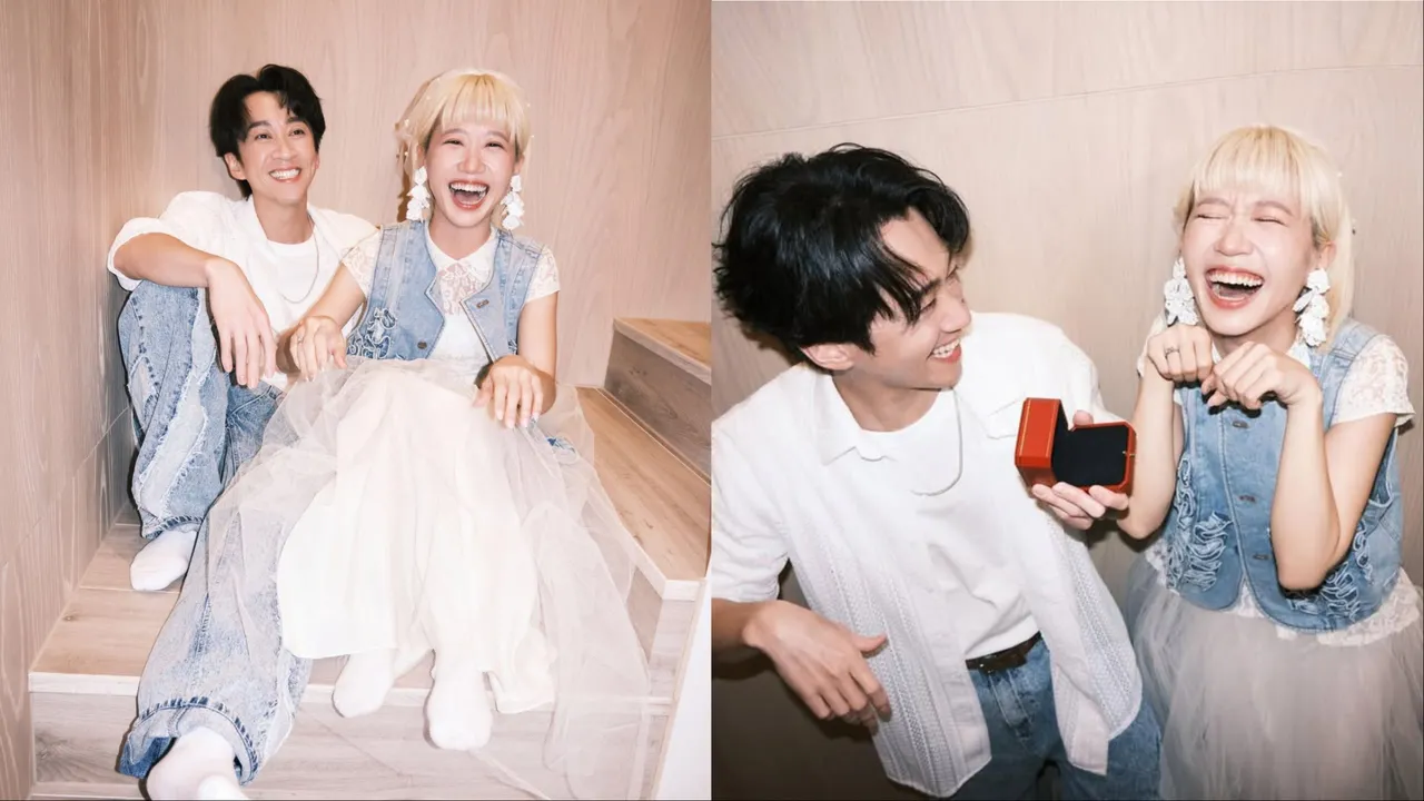 Lulu、陳漢典以牛仔白紗作為日常婚服。翻攝IG、臉書