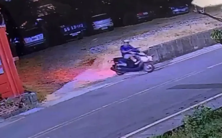 警方鎖定接應車輛。新埔警分局提供