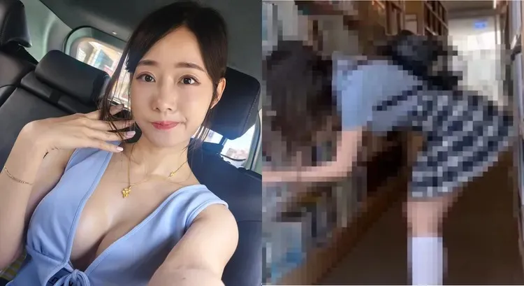 吳姓女網紅因在高雄市立圖書館總館拍攝迷片引發關注。翻攝X、當事人Threads