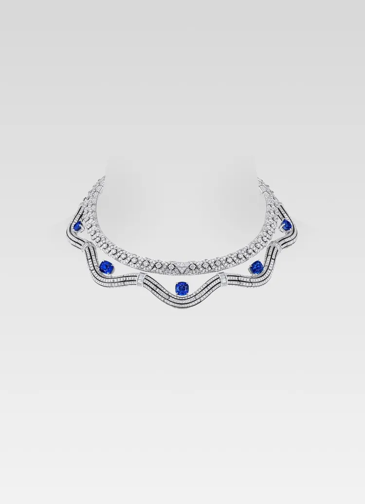 MOTION流動藍寶石與鑽石項鍊，7130萬元。品牌提供