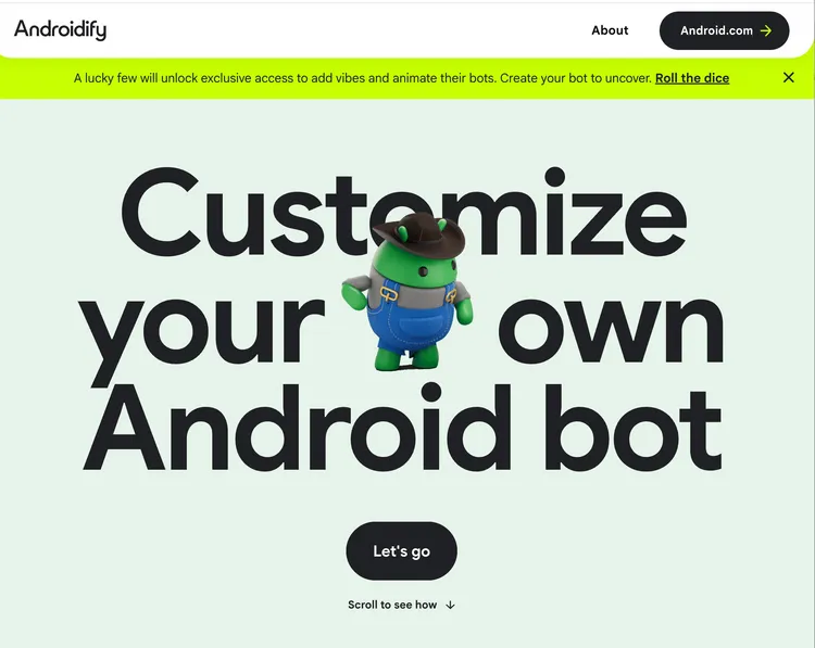 週五還有機會體驗動畫生成。Androidify官網