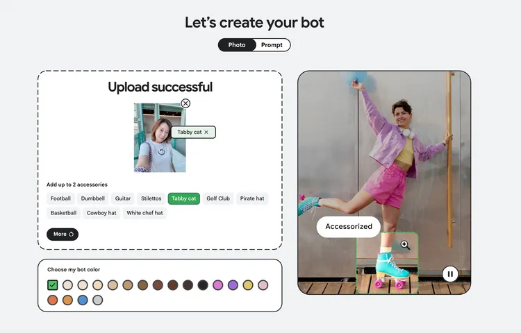 上傳後還可以選擇想要的Android公仔風格與顏色。Androidify網站