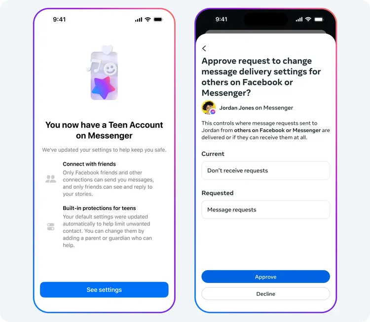 Facebook與Messenger青少年帳號安全措施本週正式實施。Meta