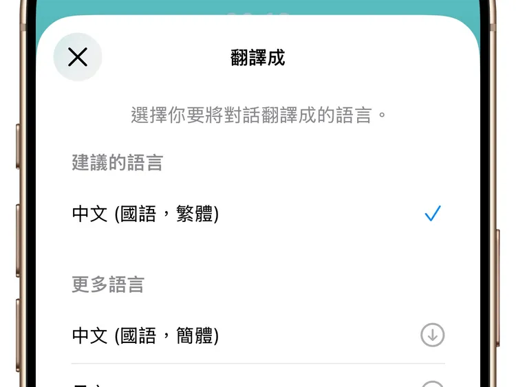 在「即時翻譯」中的語言選項中可以選擇繁體中文作為翻譯的語言。趙筱文攝