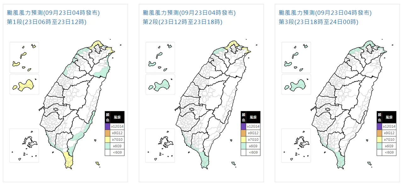 风力预测。中央气象署
