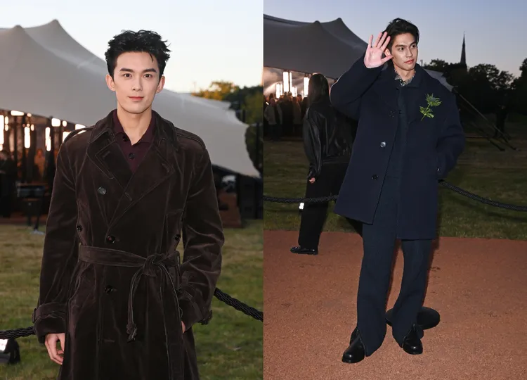 中國演員吳磊（左）、泰國男星Bright Vachirawit（右）現身秀場。品牌提供