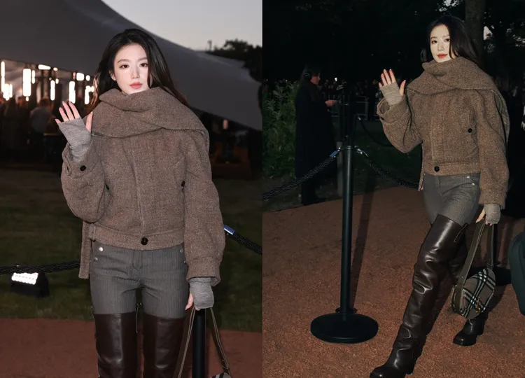 舒華換上羊毛外套、過膝長靴。造型相當俐落。品牌提供