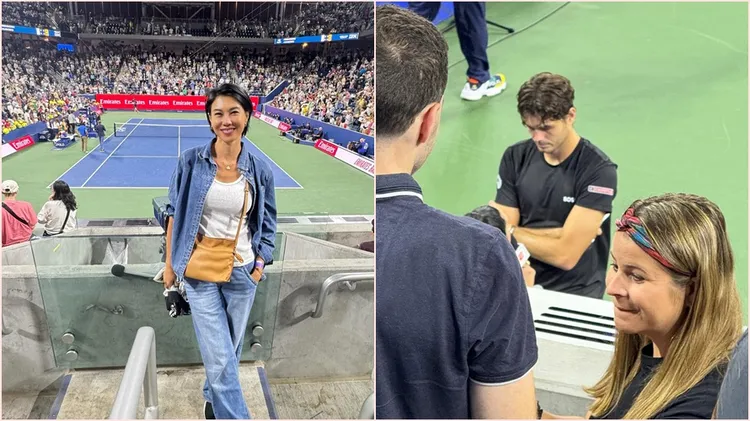 徐曉晰賽後撿到弗里茨打給觀眾的簽名球。翻攝自徐曉晰臉書