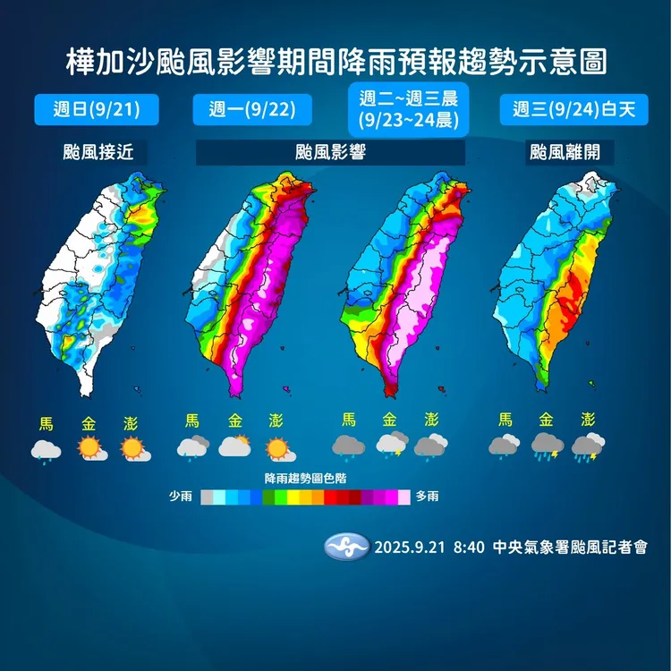 未來降雨趨勢。氣象署提供