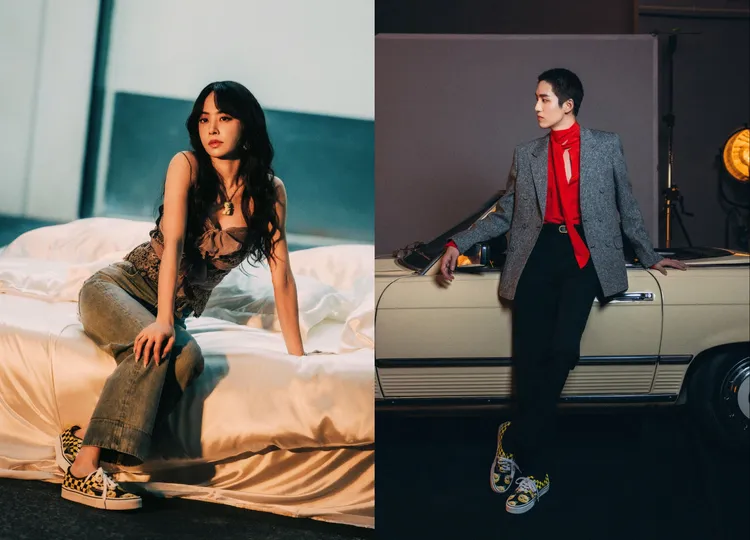 蔡依林與泰國男神Tor換上聯名情侶鞋。品牌提供