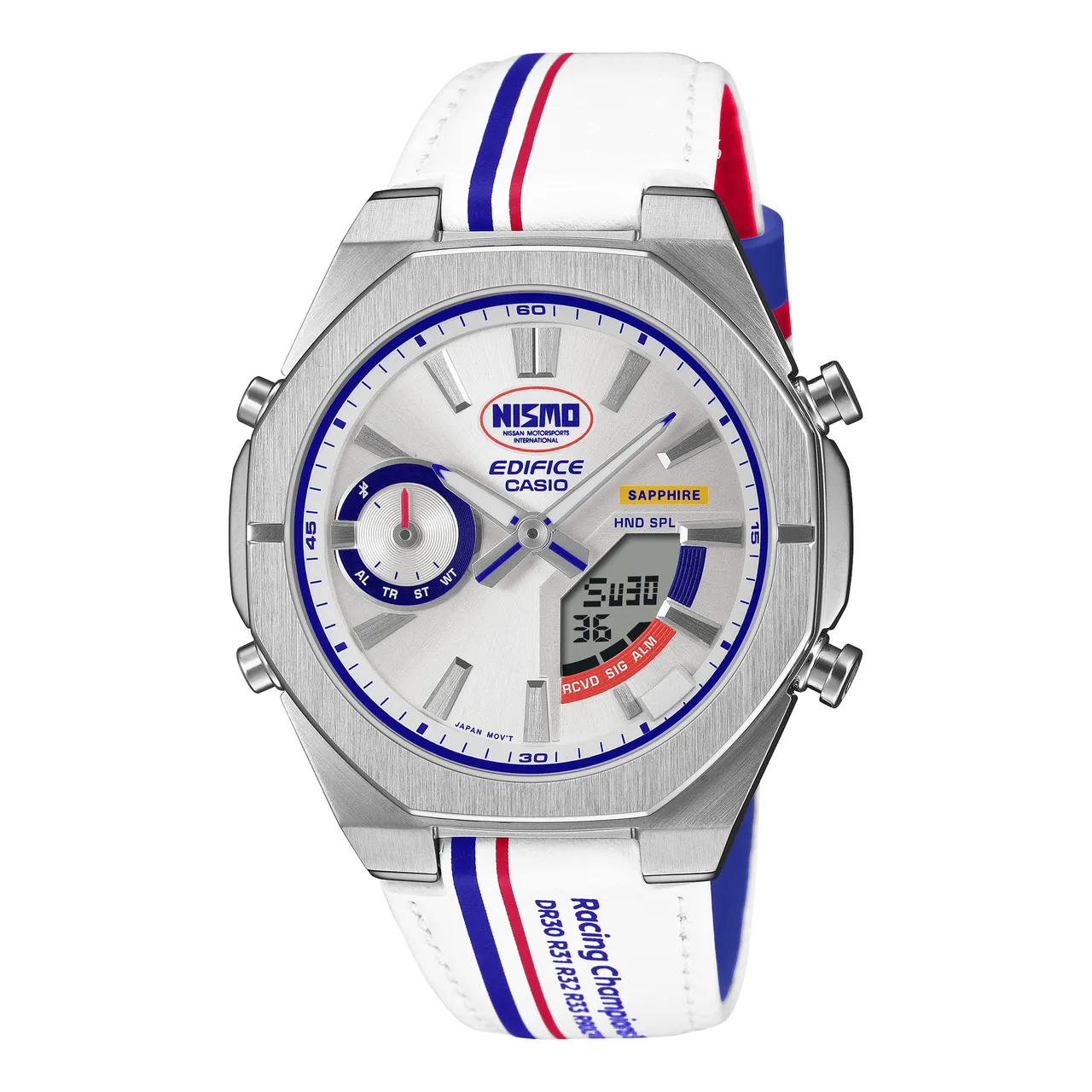 EDIFICE X Nissan X NISMO联名腕表ECB-S10NIS-7A,1万500元。品牌提供