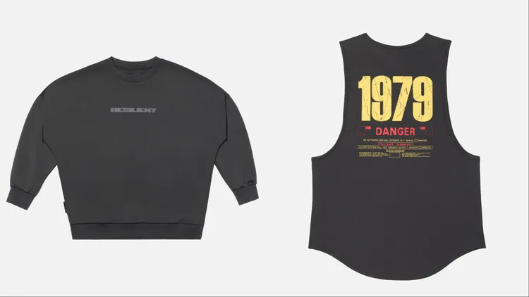 VERVE「異形」系列AIRtx™太空寬版落肩長袖 （左）1880元、XY-Stretch® 肌肉訓練背心（右）980元。品牌提供