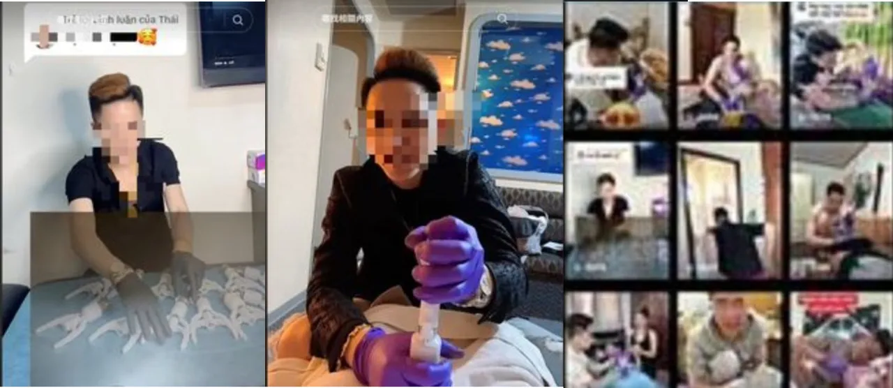 團隊中的陳姓男子是失聯移工,他經營社群平台上傳手術影片攬客,粉絲不少。翻攝照片