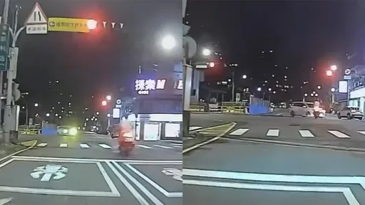 特攻隊+1?騎士深夜搶黃燈直線加速撞車 網:七月半趕投胎 (影)