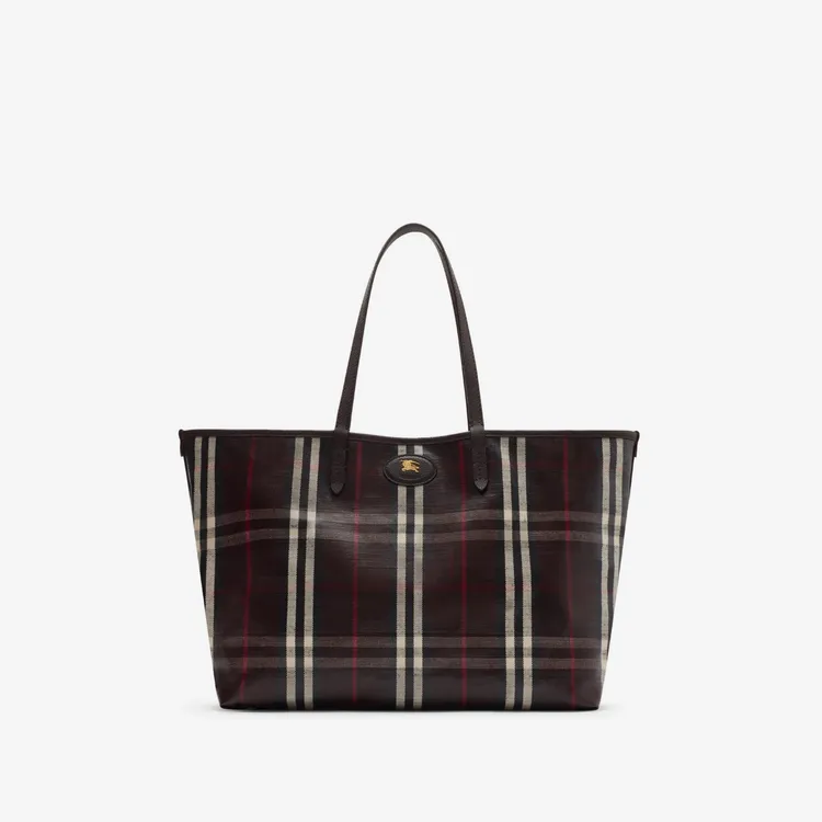 BURBERRY紅木色中型Highlands托特包，5萬9000元。品牌提供