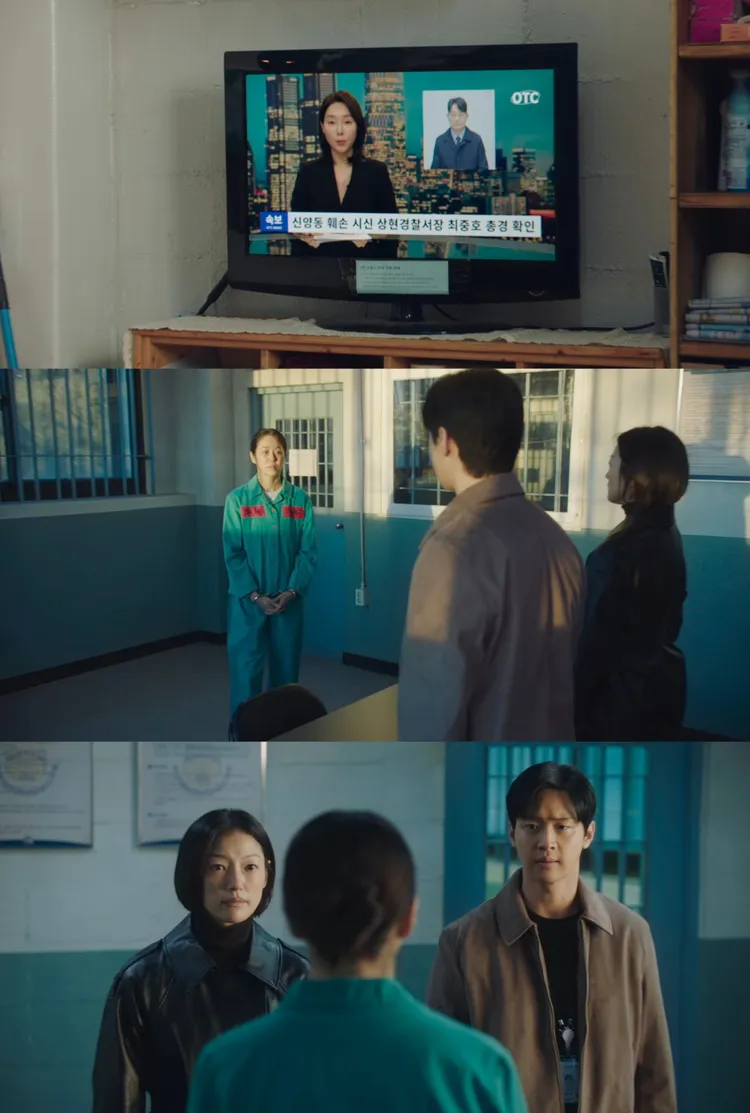 飾演警監的趙成夏（上圖）在《家母螳螂》完結篇竟然領便當，張東潤（下圖右）、李伊探監，似乎又將與高賢廷合作。翻攝Netflix