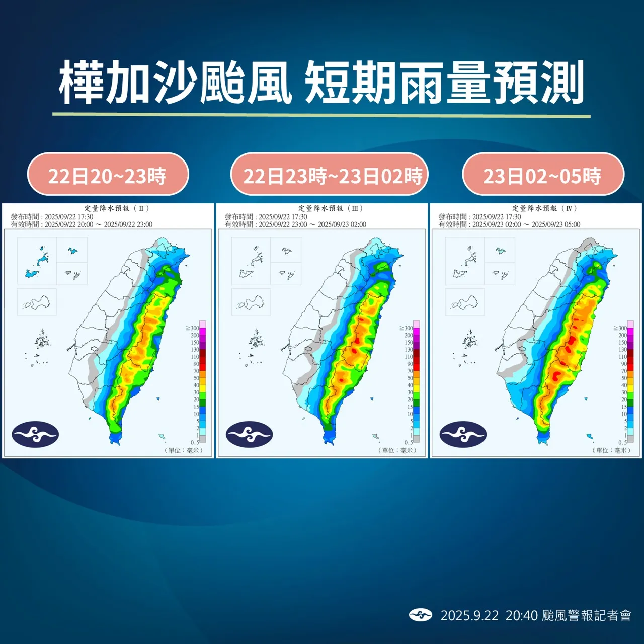未来降雨趋势。气象署提供