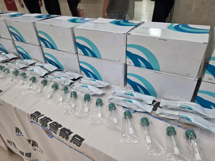 警政署引進「唾液毒品快篩」。警方提供