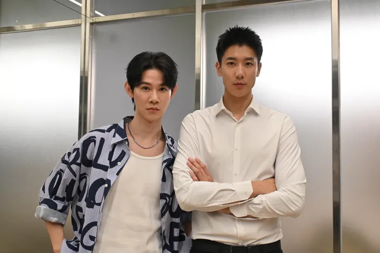 夏和熙（左）與孫恪傑分別飾演王牌經紀人，戲裡劍拔駑張。結果娛樂提供