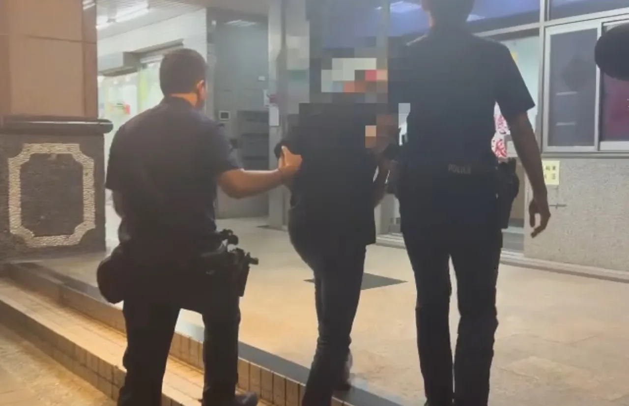 郭嫌被抓回警局偵辦,他開車逃竄市區大鬧,讓沿途許多住戶被嚇醒。翻攝畫面