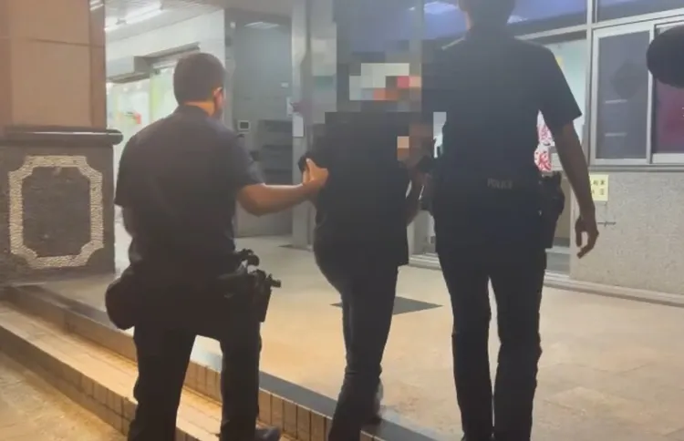 郭嫌被抓回警局偵辦，他開車逃竄市區大鬧，讓沿途許多住戶被嚇醒。翻攝畫面