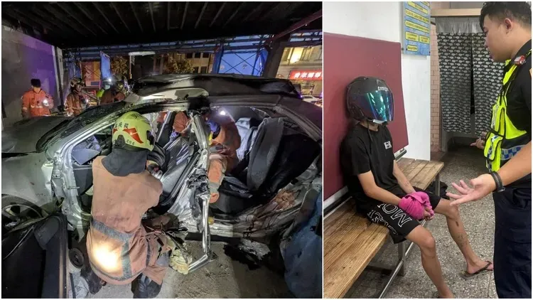 新竹市昨（21）日凌晨發生一起四死車禍，唯一倖存少年逃跑後落網。翻攝畫面