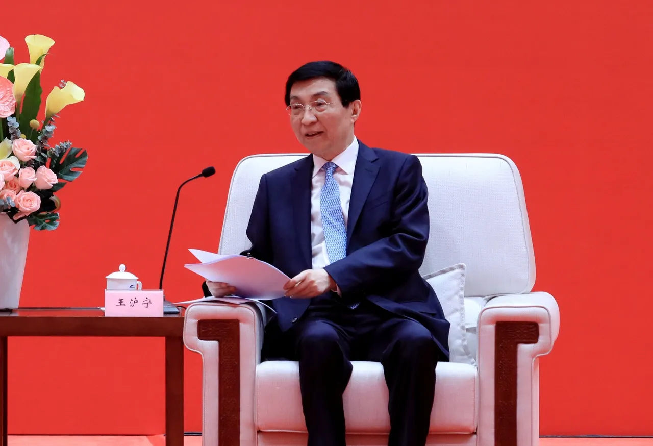 中国全国政协主席王沪宁。马英九基金会提供
