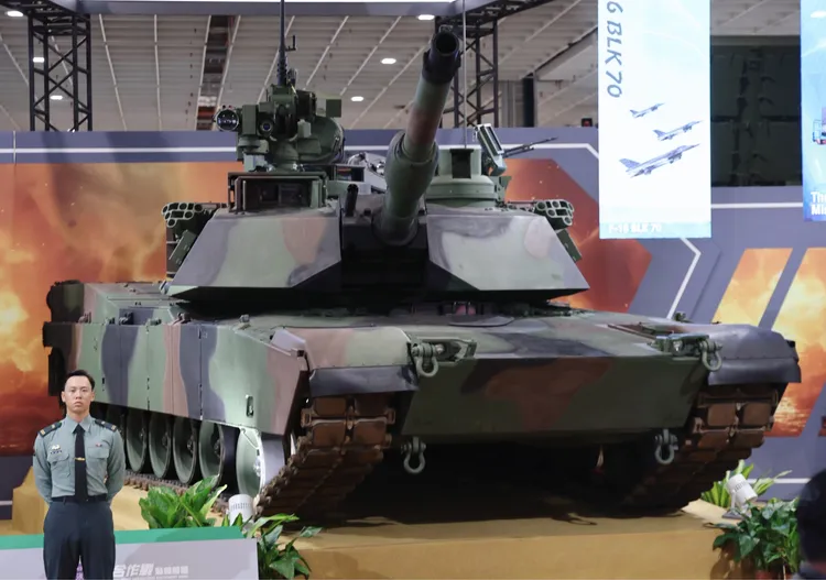 陸軍M1A2T戰車實車，首度在國防航太展亮相。李俊毅攝