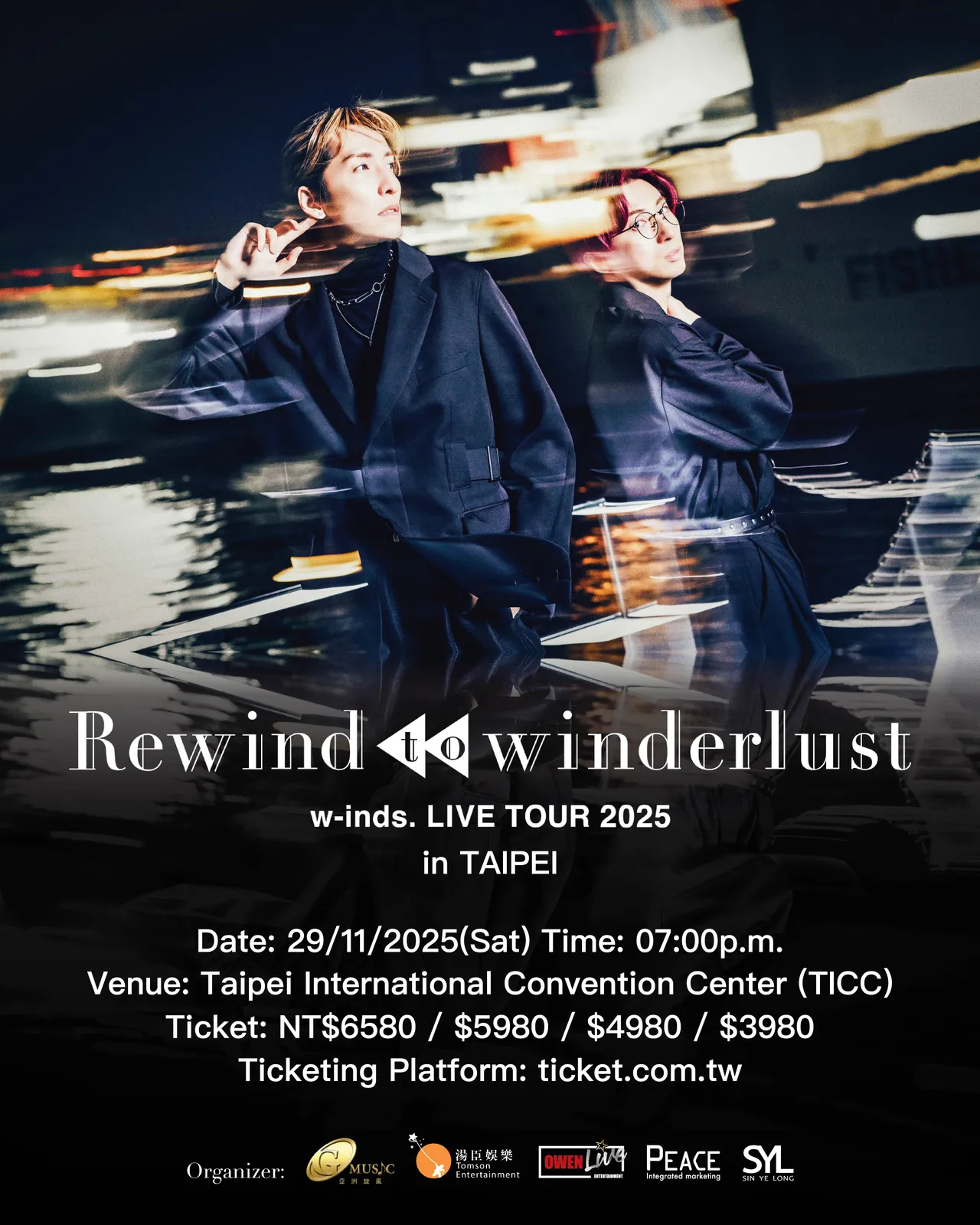 w-inds.连3年袭台,演唱会票价出炉。G-MUSIC提供