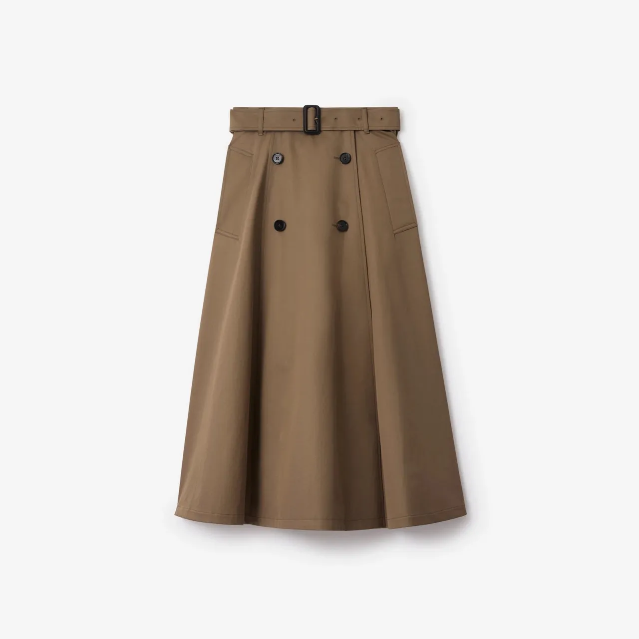 BURBERRY土褐棕Gabardine风衣式中长裙,4万9900元。品牌提供