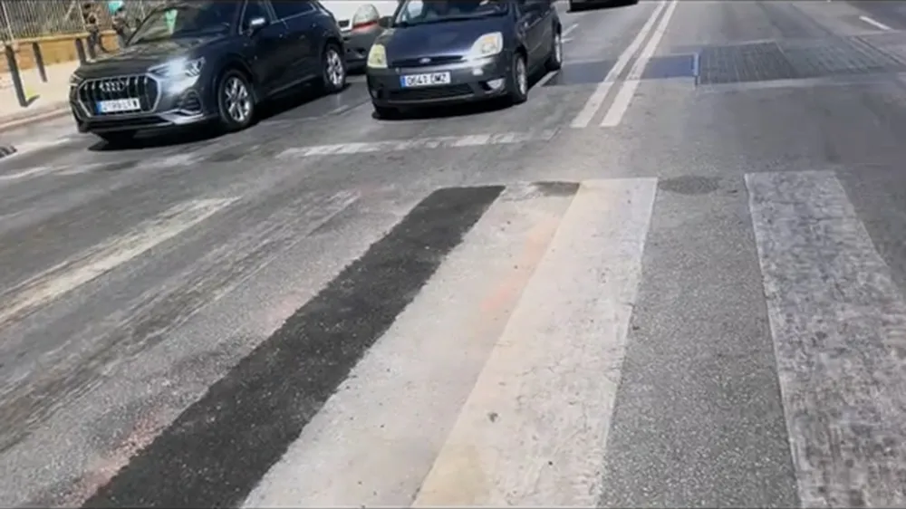 里奇因为在道路上涂鸦生殖器而遭到罚款,但地方政府事后确实修补了斑马线坑洞。翻摄自TikTok