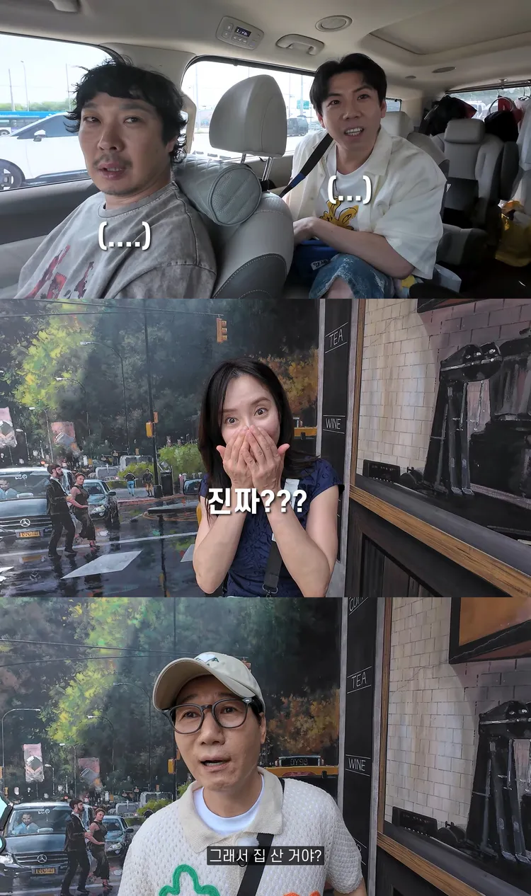 Haha（上圖左）、梁世燦（上圖右）、宋智孝、池錫辰等《RM》成員都驚訝金鍾國要結婚了。翻攝YouTube