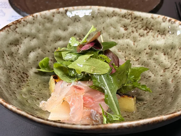 竹筍真鯛沙拉佐酸甜醬。陳揚盛攝